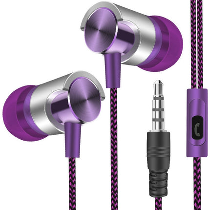 Auriculares con cable de metal, sonido supergraves, auriculares internos deportivos con micrófono para Xiaomi, Samsung y Huawei