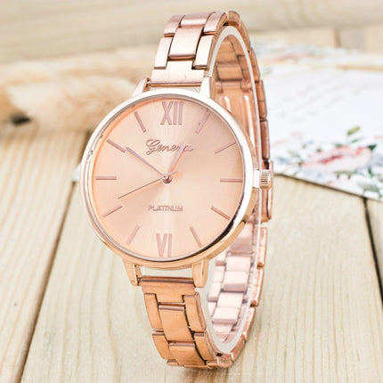 2 PCS Women Large Dial Stainless Steel Fine Strap Quartz Watch