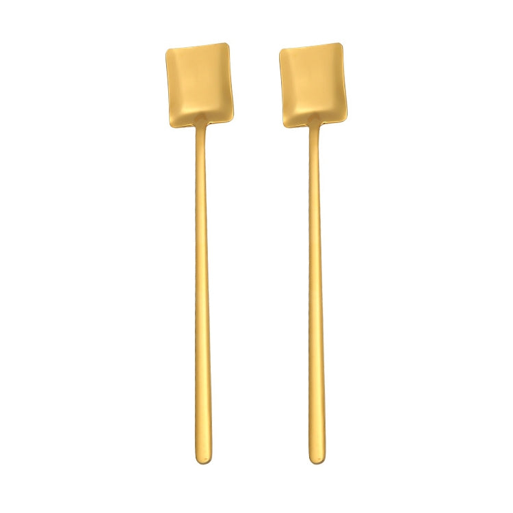 2 PCS Stainless Steel Spoon Creative Coffee Spoon Bar Ice Spoon Gold Plated Long Stirring Spoon