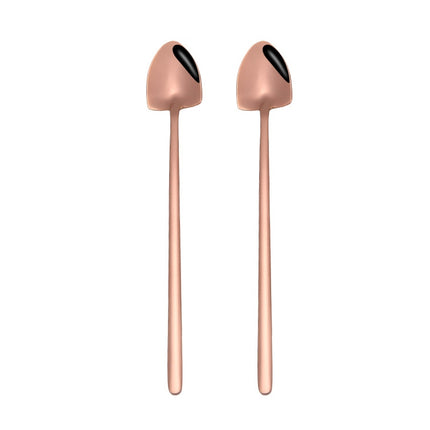 2 PCS Stainless Steel Spoon Creative Coffee Spoon Bar Ice Spoon Gold Plated Long Stirring Spoon, Pointed Spoon Silver, Square Spoon Silver, Round Spoon Gold, Pointed Spoon Gold, Square Spoon Gold, Pointed Spoon Rose Gold, Square Spoon Rose Gold