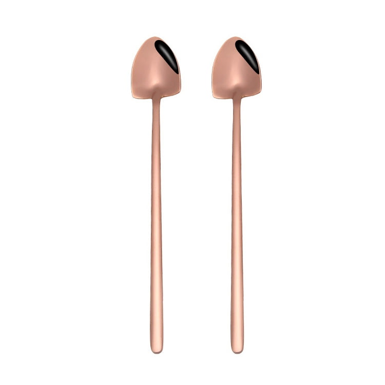 2 PCS Stainless Steel Spoon Creative Coffee Spoon Bar Ice Spoon Gold Plated Long Stirring Spoon