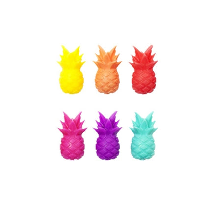 6pcs / Set Wine Glass Silicone Pineapple Mark Distinguisher Party Fruit Shape Cup Mark, Pineapple