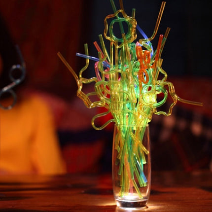 10 PCS Creative Plastic Curved Straws, Random Color Style Delivery, Plastic Curved Straws