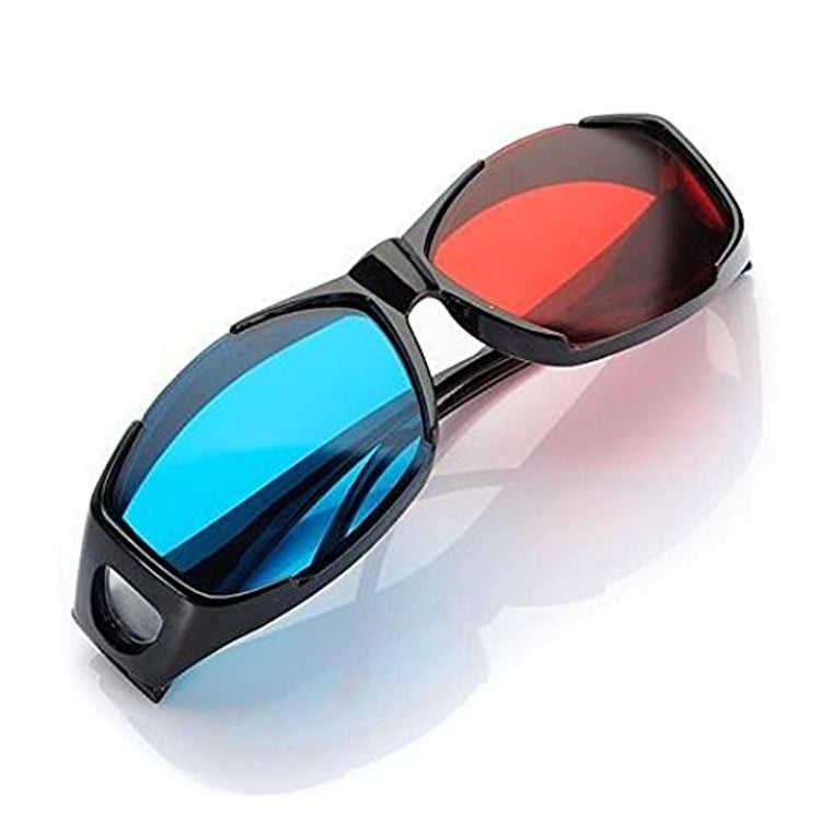 Red Blue 3D Glasses Anaglyph Framed 3D Vision Glasses for Game Stereo Movie Dimensional Glasses Plastic Glasses, Red Blue