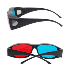 Red Blue 3D Glasses Anaglyph Framed 3D Vision Glasses for Game Stereo Movie Dimensional Glasses Plastic Glasses, Red Blue