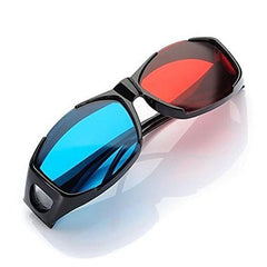 Red Blue 3D Glasses Anaglyph Framed 3D Vision Glasses for Game Stereo Movie Dimensional Glasses Plastic Glasses, Red Blue