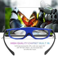 Universal Battery DLP Active Shutter 3D Glasses 96-144Hz For XGIMI Optoma Acer Viewsonic Home Theater Projector 3D TV