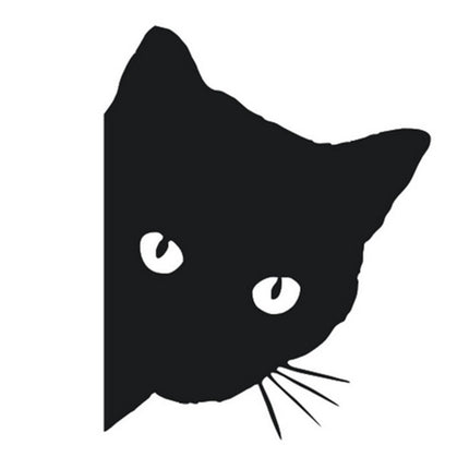 CAT FACE PEERING Pet Cat Car Sticker Decals , Size: 12x15cm, Black, WHITE