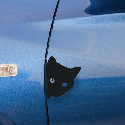 CAT FACE PEERING Pet Cat Car Sticker Decals , Size: 12x15cm, Black, WHITE