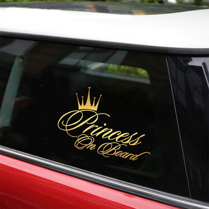 Princess Baby Pattern Car Decal Reflective Laser Vinyl Car Sticker, Size: 16.5x10.9cm, Gold, Silver, Laser, Black