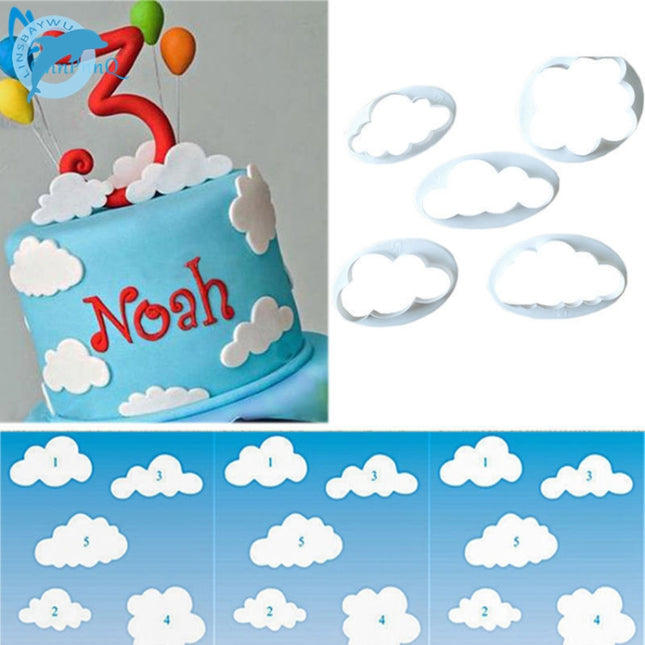 10 PCS Cake Mold Cloud Fondant Cake Decoration Printing Die Cutting Mold, Cloud Shape