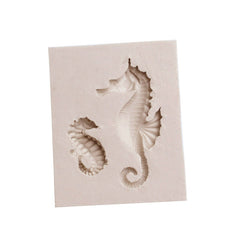 2 PCS Hippocampus DIY Modeling Mold Fondant Silicone Cake Chocolate Mold Baking Tool, Hippocampus Shape(Pink), Hippocampus Shape(Gray)