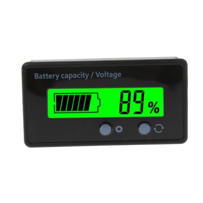 GY-6S 12V Lead-acid Battery Power Meter Lithium Battery Capacity Indicator Display Tester Percentage Voltmeter, 12V Green Light
