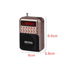 Portable Rechargeable FM Radio Receiver Speaker, Support USB / TF Card / Music MP3 Player