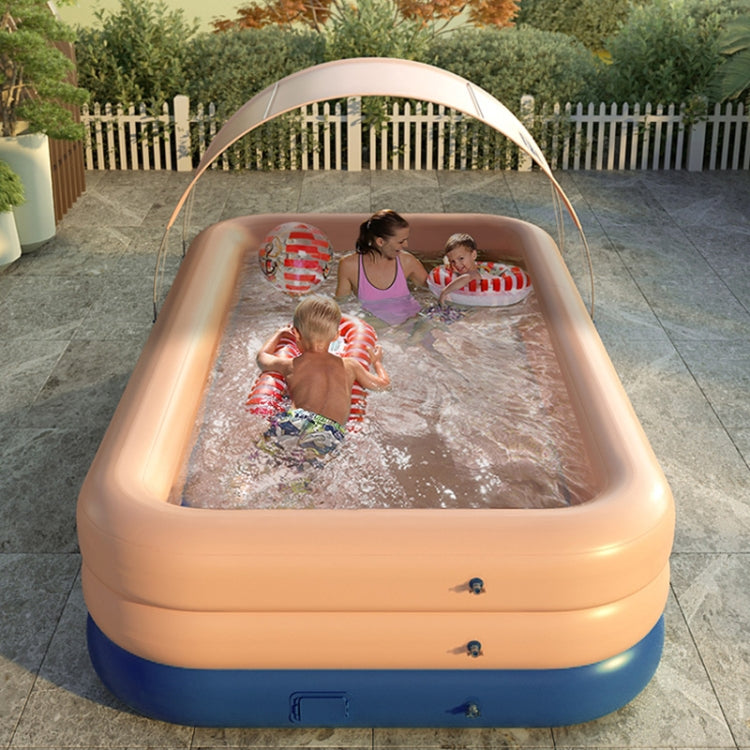 PVC Shade Wireless Automatic Inflatable Swimming Pool Household Children Swimming Pool Large Outdoor Plastic Pool with Shed, 2.1m, 2.6m, 3m