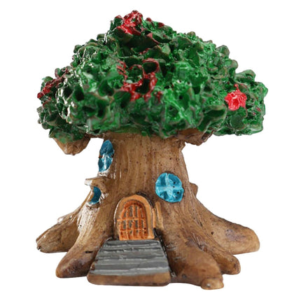 Micro Landscape Flower Pot Decoration Fleshy Cartoon Construction Toy Big Tree House Resin Decoration