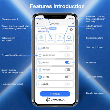 LED Digital Clock Living Room Wall Clock Creative WIFI Clock US Plug, 4 Bit WIFI Hollow White, 4 Bit WIFI Hollow Red, 4 Bit WIFI Sealed Box White