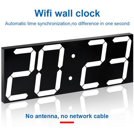 LED Digital Clock Living Room Wall Clock Creative WIFI Clock US Plug, 4 Bit WIFI Hollow White, 4 Bit WIFI Hollow Red, 4 Bit WIFI Sealed Box White