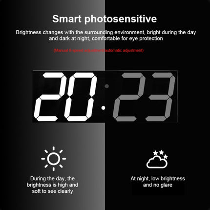 LED Digital Clock Living Room Wall Clock Creative WIFI Clock US Plug, 4 Bit WIFI Hollow White, 4 Bit WIFI Hollow Red, 4 Bit WIFI Sealed Box White