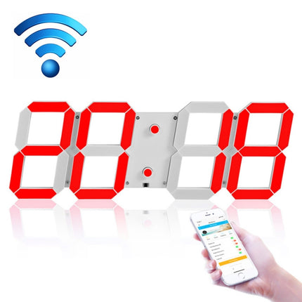 LED Digital Clock Living Room Wall Clock Creative WIFI Clock US Plug, 4 Bit WIFI Hollow White, 4 Bit WIFI Hollow Red, 4 Bit WIFI Sealed Box White