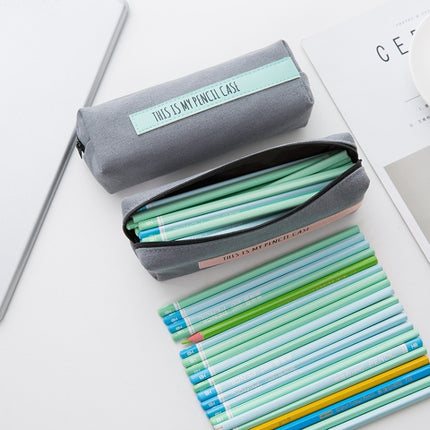 Creative School Pencil Case Simple Solid Color Large Pen Bag, Pen Bag
