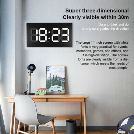 Creative Wall Clock Alarm Clock Simple Remote Control Perpetual Calendar Electronic Clock US Plug, Single-sided Remote Control