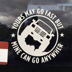 YOURS MAY GO FAST MINE CAN GO ANYWHERE / Silver
