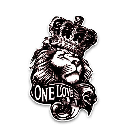 5 PCS YJZT One Love Lion Crown PVC Animal Car Sticker, 10x15.3CM, Lion Crown