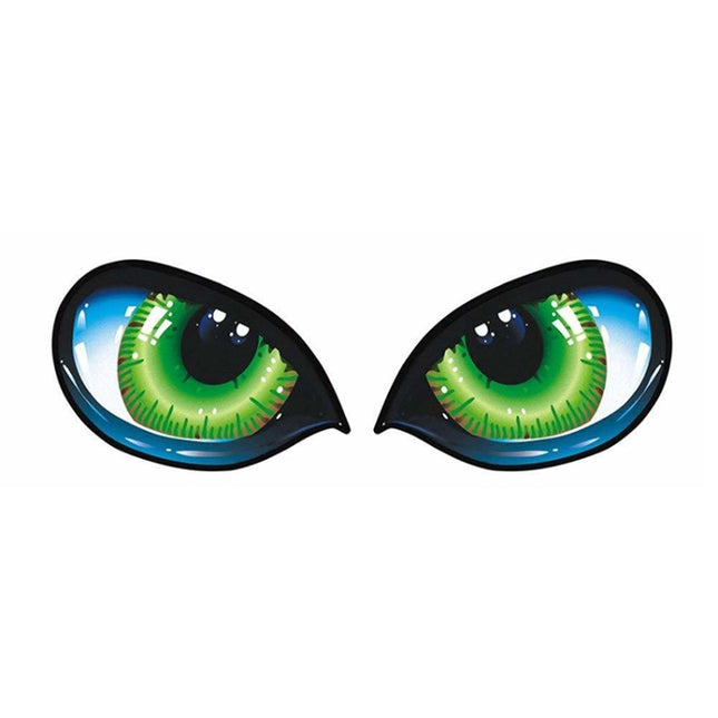 5 Pairs D 601 3D Stereo Reflective Cat Eyes Car Sticker Car Auto Side Fender Eye Stickers Adhesive Creative Rearview Mirror Decal, 12x7.5cm, Cat Eyes 12x7.5cm