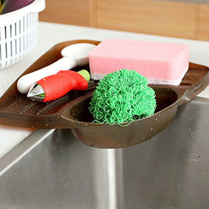Practical Kitchen Sink Corner Storage Rack Sponge Holder Wall Mounted Tray