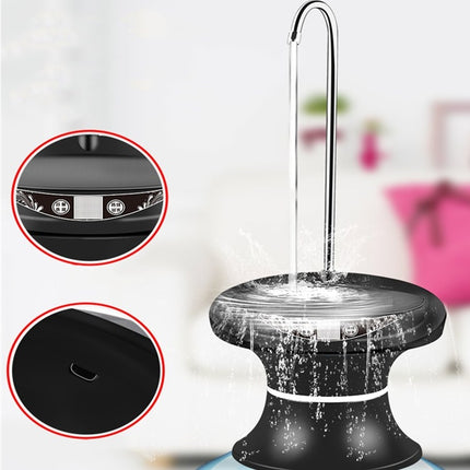 Tray Bucket Water Pump USB Rechargeable Wireless Electric Mineral Water Bucket Automatic Water Dispenser, Black, White