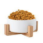 13cm/400ml Single Bowl With Wooden Stand / White
