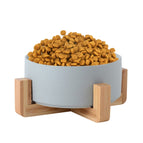 13cm/400ml Single Bowl With Wooden Stand / Gray