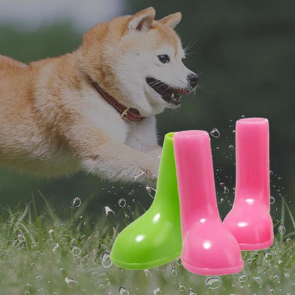 4 PCS/Set Pet Rain Boots Waterproof Non-slip Dog Shoes, S, M, L