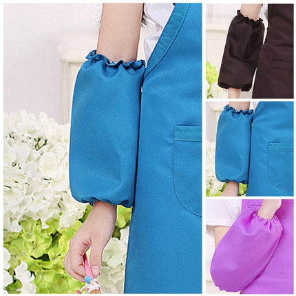 Children Cartoon Frog Pattern Apron Drawing Sleeves Painting Clothes, Pink Small, Pink Large, Dark Red Small, Blue Cuff One Size