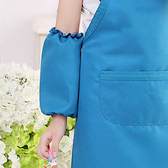 Children Cartoon Frog Pattern Apron Drawing Sleeves Painting Clothes, Pink Small, Pink Large, Dark Red Small, Blue Cuff One Size