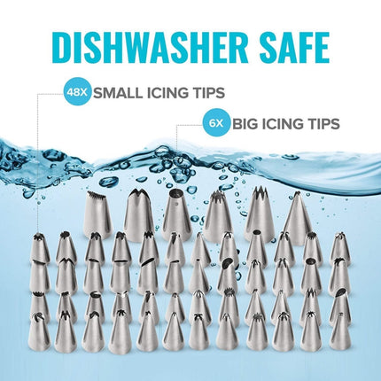 106 in 1 Cake Turntable Set Stainless Steel Decorating Mouth Cake Decorating Baking Tool, 106 PCS/Set Purple, 106 PCS/Set Blue