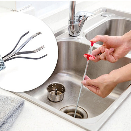 Metal Wire Brush Hand Kitchen Sink Cleaning Hook Sewer Dredging Device, 60cm