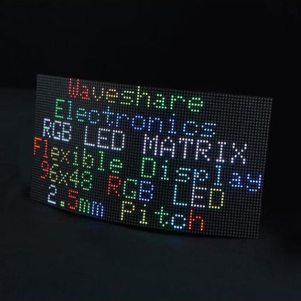 Waveshare Flexible RGB Full-color LED Matrix Panel, 2.5mm Pitch, 96x48 Pixels, Adjustable Brightness Bendable PCB, 23709