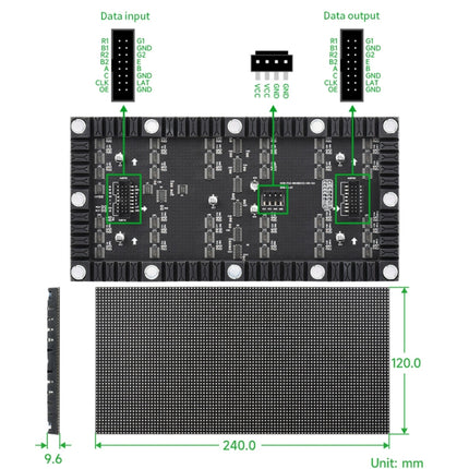 Waveshare Flexible RGB Full-color LED Matrix Panel, 2.5mm Pitch, 96x48 Pixels, Adjustable Brightness Bendable PCB, 23709