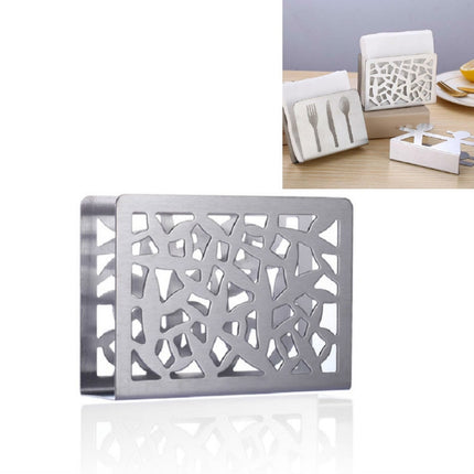 Restaurant Hotel Napkin Nolder Paper Towel Holder Stainless Steel Square Towel Holder, Tableware (Sanding), Grilles (Sanding), Grilles (Bright Light), Plant (Sanding), Lovers (Sanding)