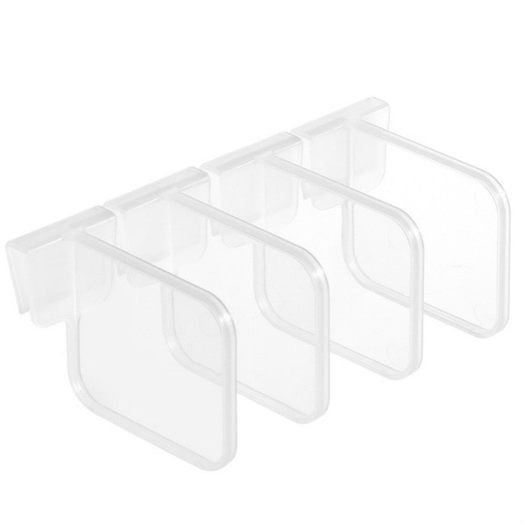 4pcs / Set Refrigerator Internal Drawer Shelf Classification Partition Plastic Transparent Baffle, 10 Sets Transparent Baffle