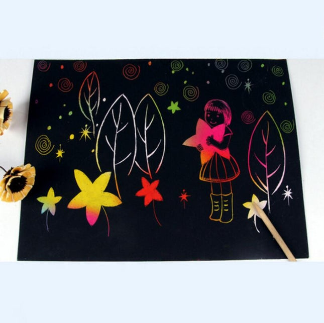 20 PCS DIY Handmade Creative Scratch Painting Art Paper Children Educational Toys, 20 PCS Scratch Painting Art Paper