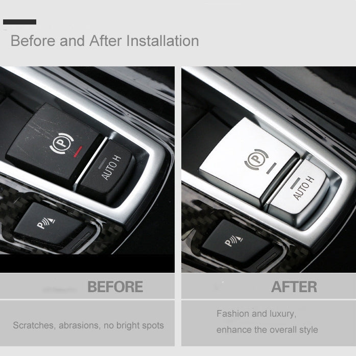 SRXTZM Parking Brake Switch P Button Cover ABS Chrome for BMW F10 F07 F01 X3 F25 X4 F26 F11 F06 X5 F15 X6 F16 Accessories, P Button Cover