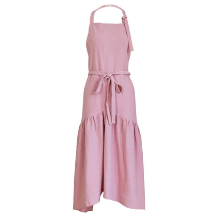 Cotton Linen Fishtail Long Slim Fit Apron Florist Manicure Shop Overalls