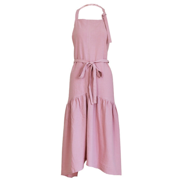 Cotton Linen Fishtail Long Slim Fit Apron Florist Manicure Shop Overalls