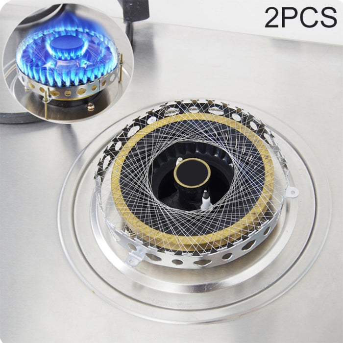 2 PCS Stainless Steel Gas Circle for Gas Cooker Fireproof Windproof Gas Energy Saving Hood Kitchen Accessories, Steel Gas Circle