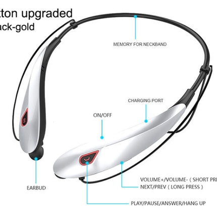 Large Capacity Bettery Handsfree Sport Wireless Bluetooth Stereo Earphones with Mic