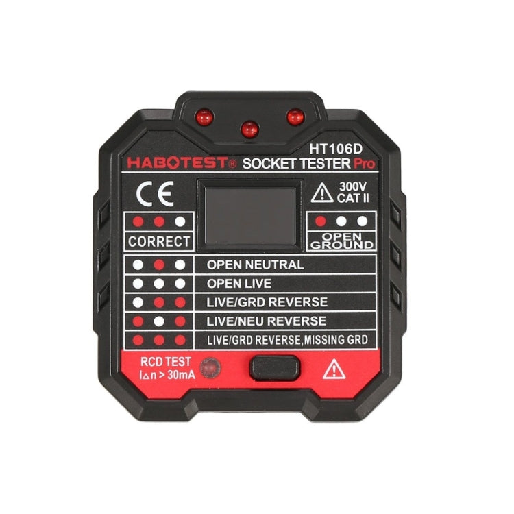 HT106 Socket Testers Voltage Test Detector Ground Line Neutral Line Live Line Leakage Electroscope, UK Plug, EU Plug, US Plug