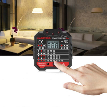HT106 Socket Testers Voltage Test Detector Ground Line Neutral Line Live Line Leakage Electroscope, UK Plug, EU Plug, US Plug